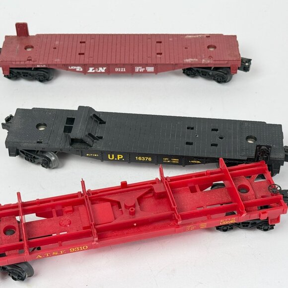 Lionel Vintage O-O27 Gauge Flat Cars Lot of 3 Missing Pieces L&N UP ATSF - Picture 4 of 8